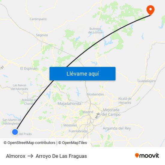 Almorox to Arroyo De Las Fraguas map