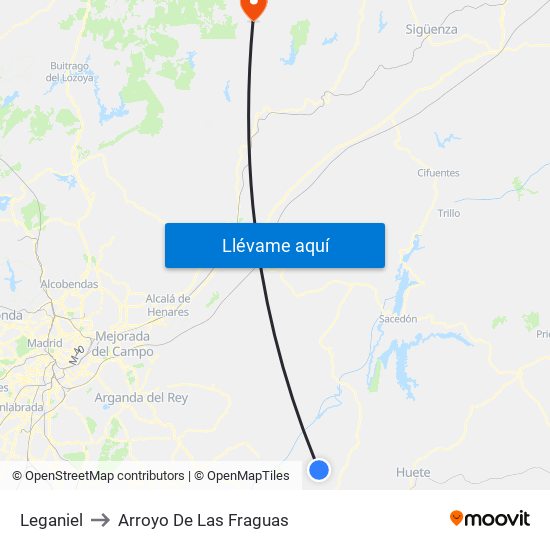 Leganiel to Arroyo De Las Fraguas map