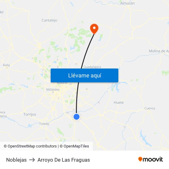 Noblejas to Arroyo De Las Fraguas map