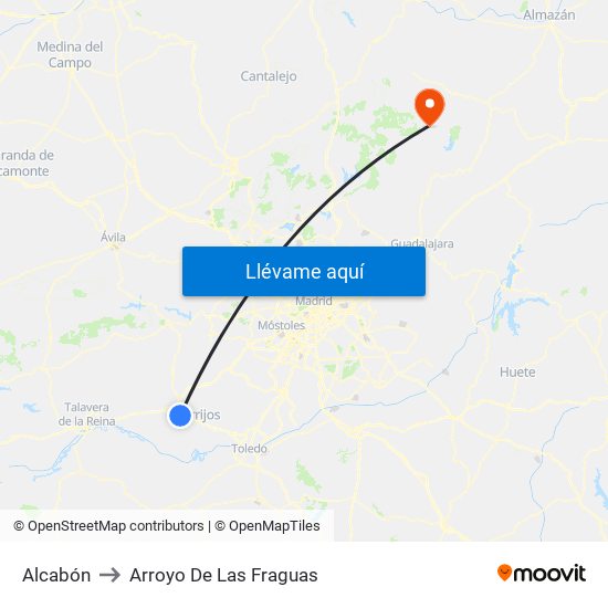 Alcabón to Arroyo De Las Fraguas map