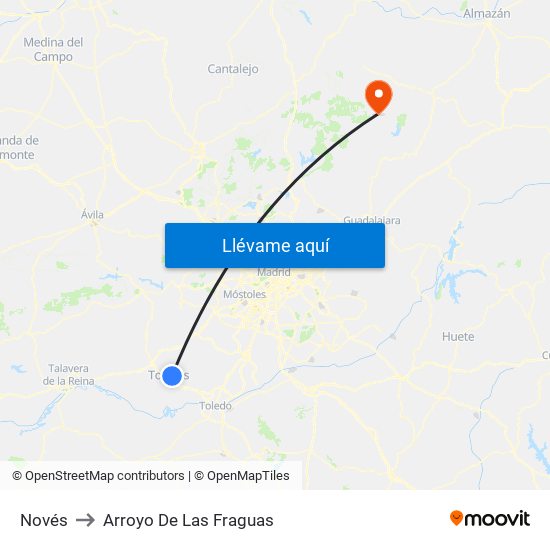 Novés to Arroyo De Las Fraguas map