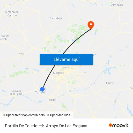 Portillo De Toledo to Arroyo De Las Fraguas map