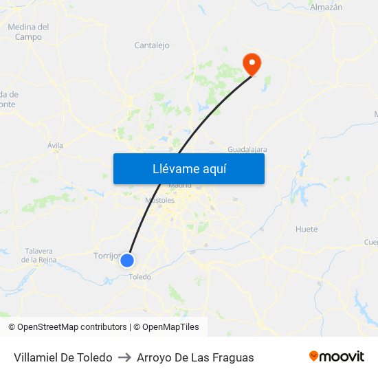 Villamiel De Toledo to Arroyo De Las Fraguas map