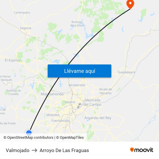 Valmojado to Arroyo De Las Fraguas map