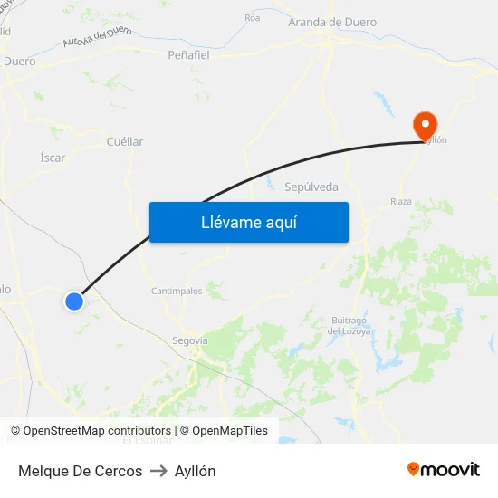 Melque De Cercos to Ayllón map