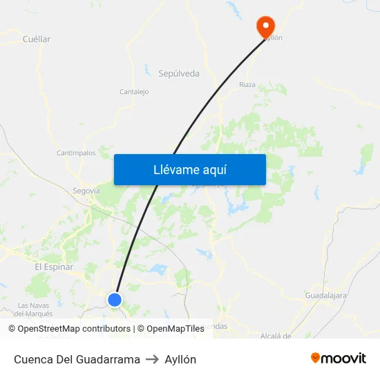 Cuenca Del Guadarrama to Ayllón map