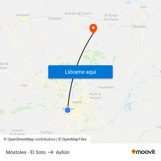 Móstoles - El Soto to Ayllón map