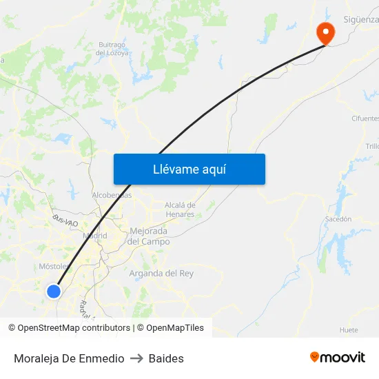 Moraleja De Enmedio to Baides map