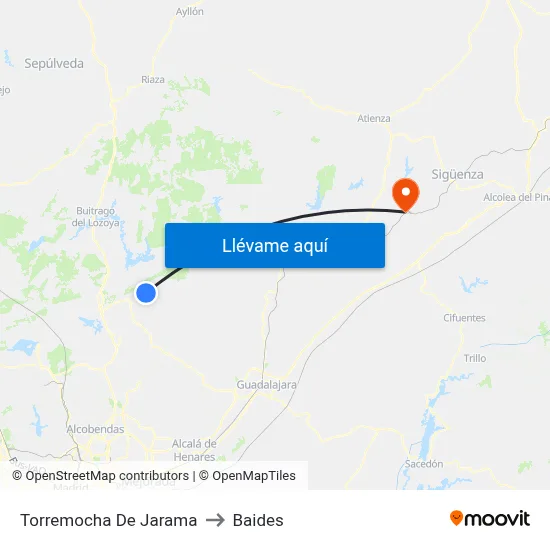 Torremocha De Jarama to Baides map