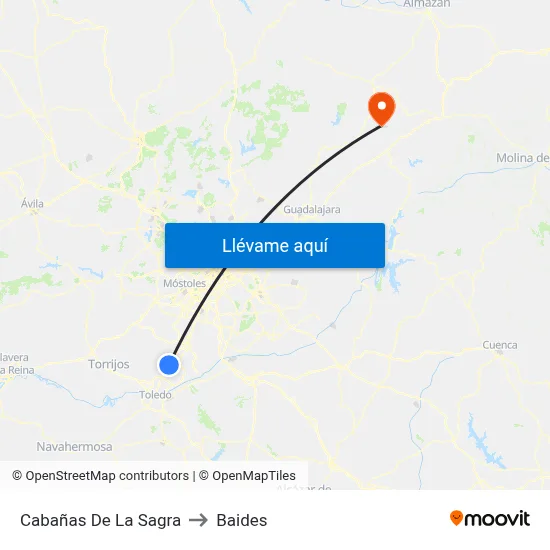 Cabañas De La Sagra to Baides map