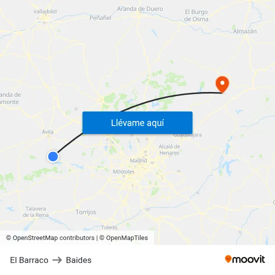 El Barraco to Baides map
