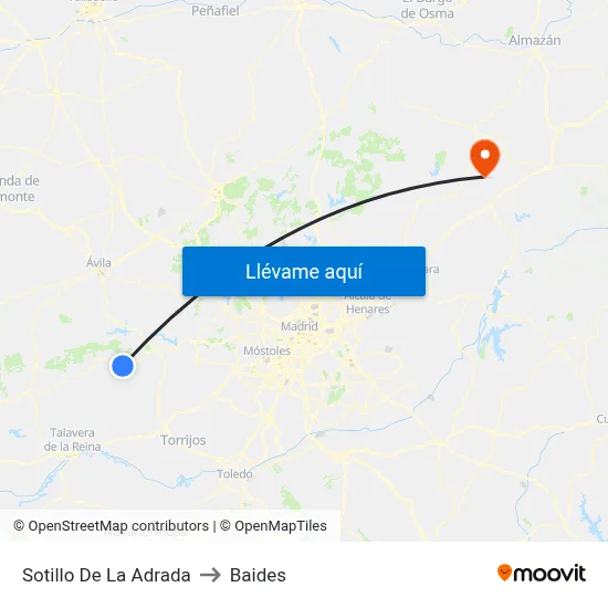 Sotillo De La Adrada to Baides map