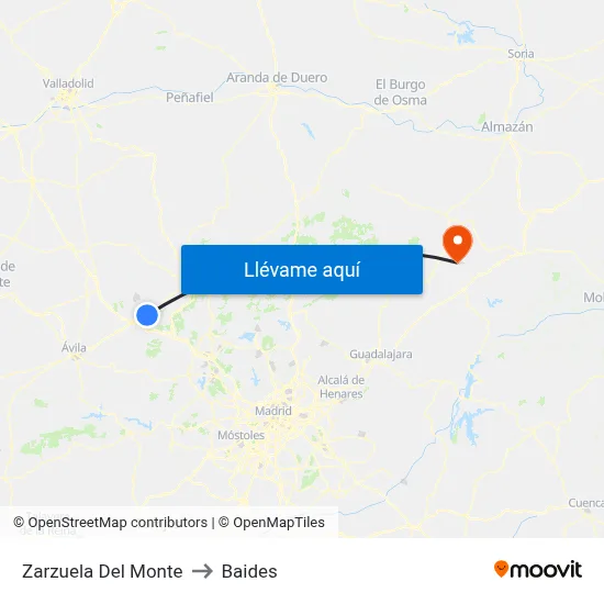 Zarzuela Del Monte to Baides map