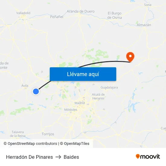 Herradón De Pinares to Baides map