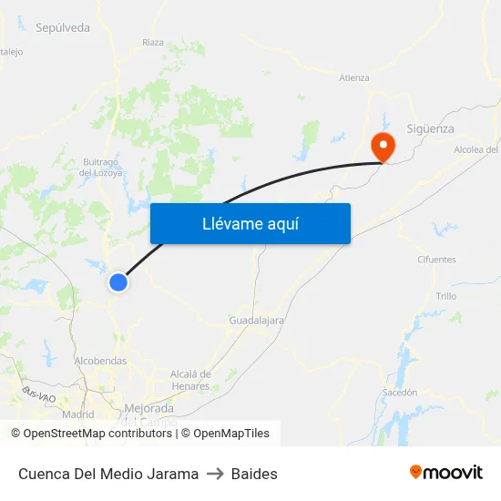 Cuenca Del Medio Jarama to Baides map