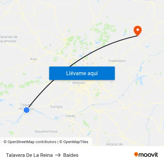 Talavera De La Reina to Baides map