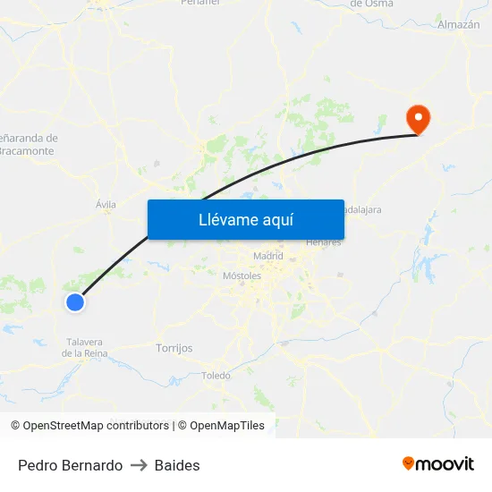 Pedro Bernardo to Baides map
