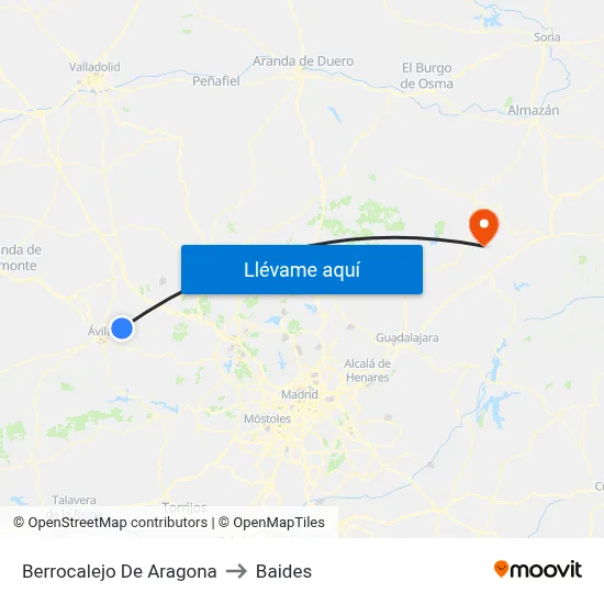 Berrocalejo De Aragona to Baides map