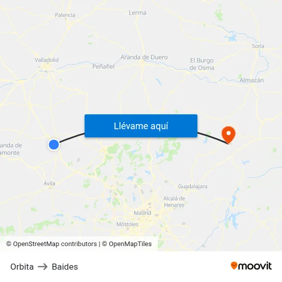 Orbita to Baides map