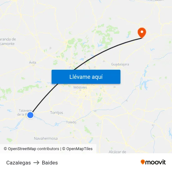 Cazalegas to Baides map