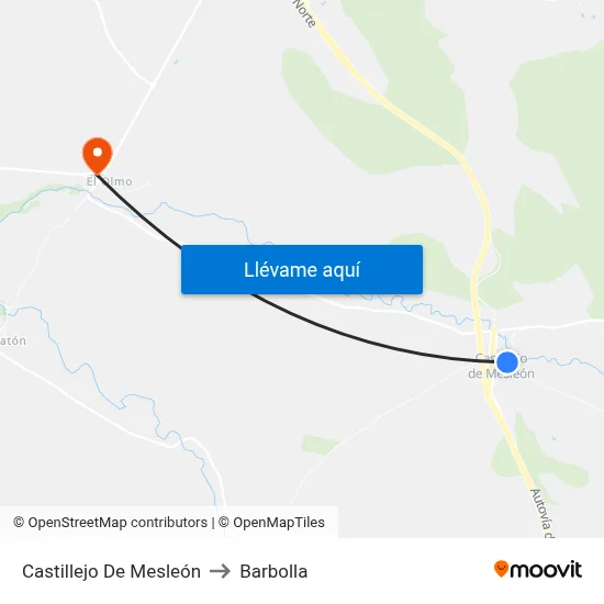 Castillejo De Mesleón to Barbolla map