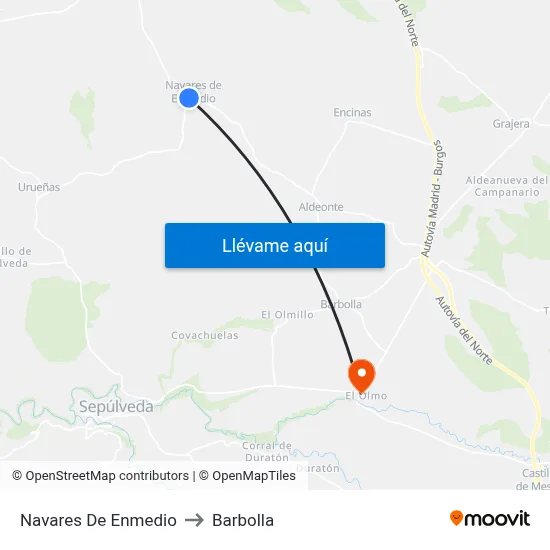 Navares De Enmedio to Barbolla map