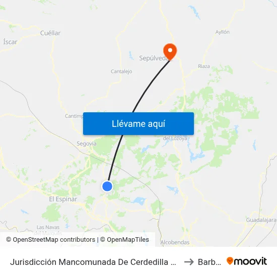 Jurisdicción Mancomunada De Cerdedilla Y Navacerrada to Barbolla map