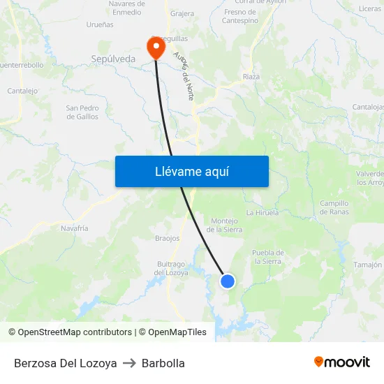 Berzosa Del Lozoya to Barbolla map