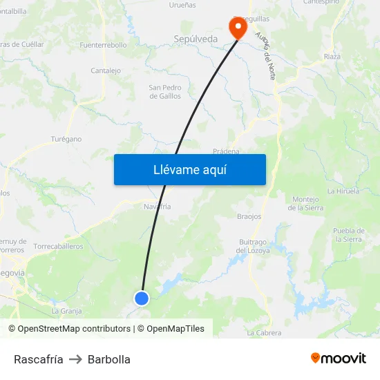 Rascafría to Barbolla map
