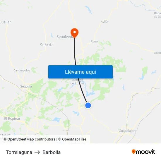 Torrelaguna to Barbolla map