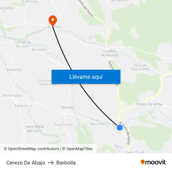 Cerezo De Abajo to Barbolla map