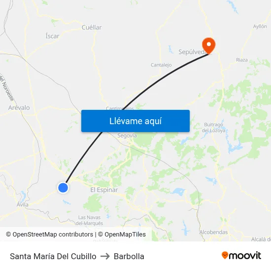 Santa María Del Cubillo to Barbolla map