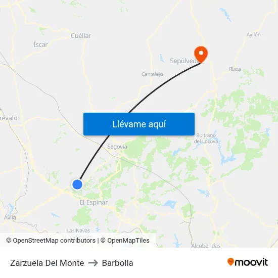 Zarzuela Del Monte to Barbolla map