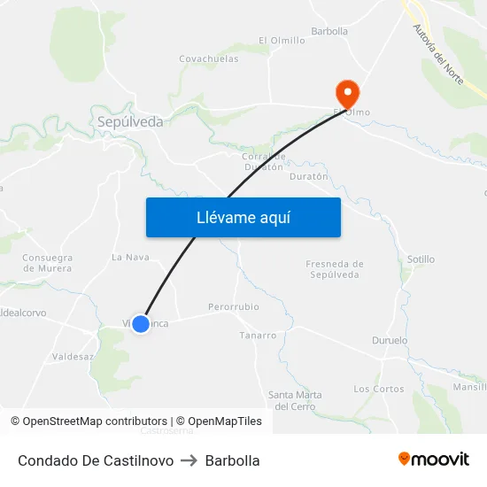Condado De Castilnovo to Barbolla map