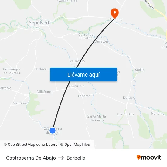 Castroserna De Abajo to Barbolla map