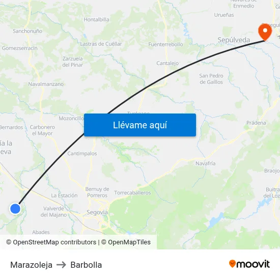 Marazoleja to Barbolla map