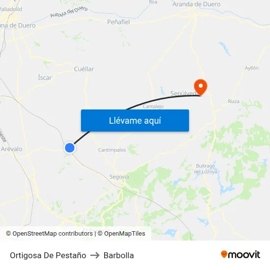 Ortigosa De Pestaño to Barbolla map