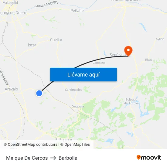 Melque De Cercos to Barbolla map