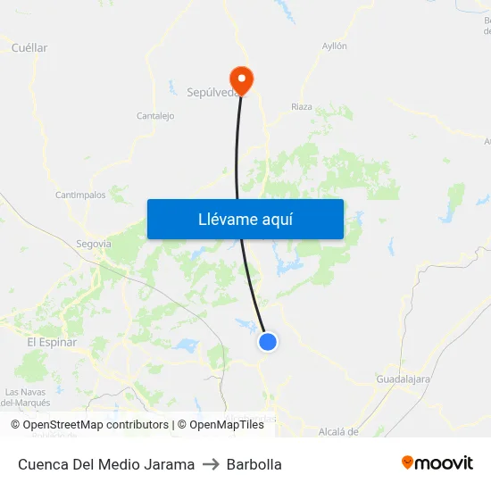 Cuenca Del Medio Jarama to Barbolla map
