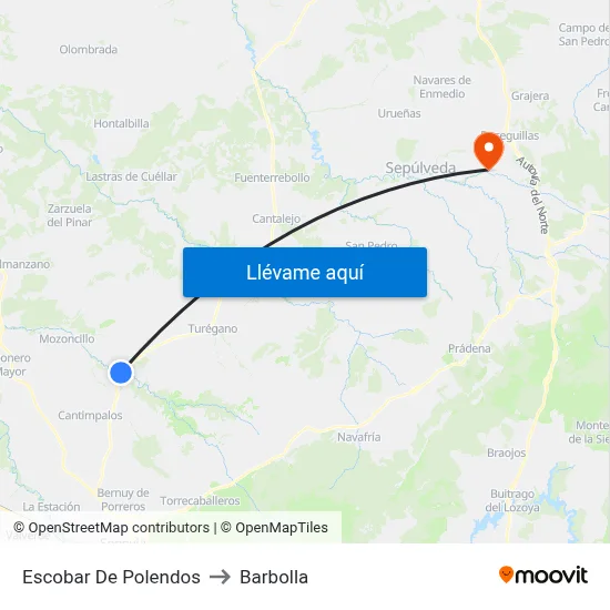 Escobar De Polendos to Barbolla map