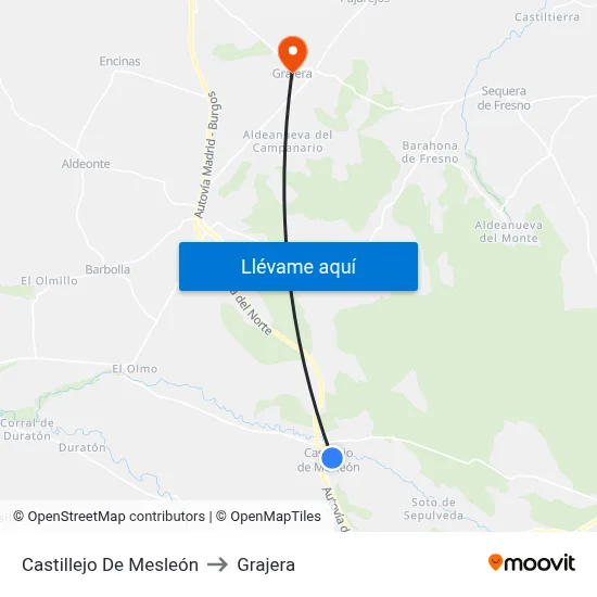 Castillejo De Mesleón to Grajera map