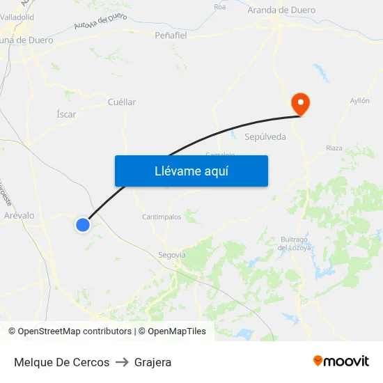 Melque De Cercos to Grajera map