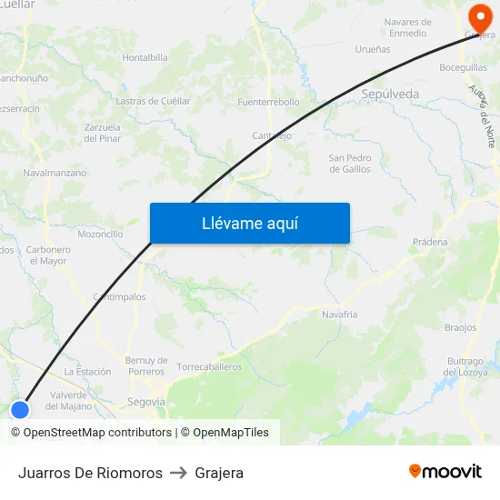 Juarros De Riomoros to Grajera map