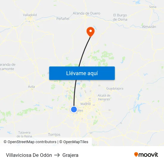 Villaviciosa De Odón to Grajera map