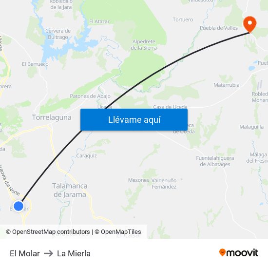 El Molar to La Mierla map