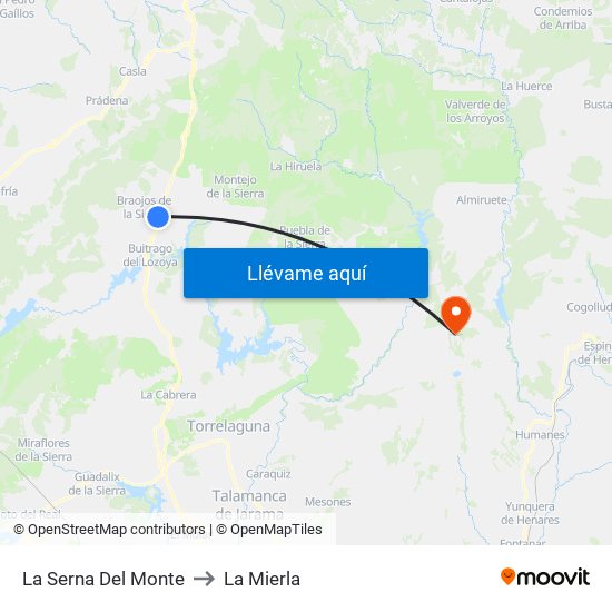 La Serna Del Monte to La Mierla map