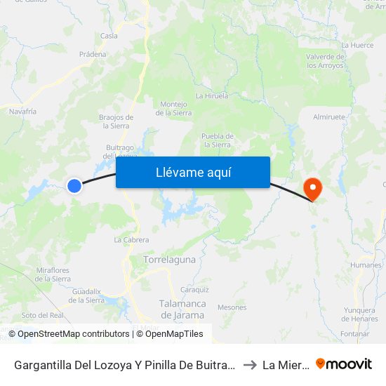 Gargantilla Del Lozoya Y Pinilla De Buitrago to La Mierla map