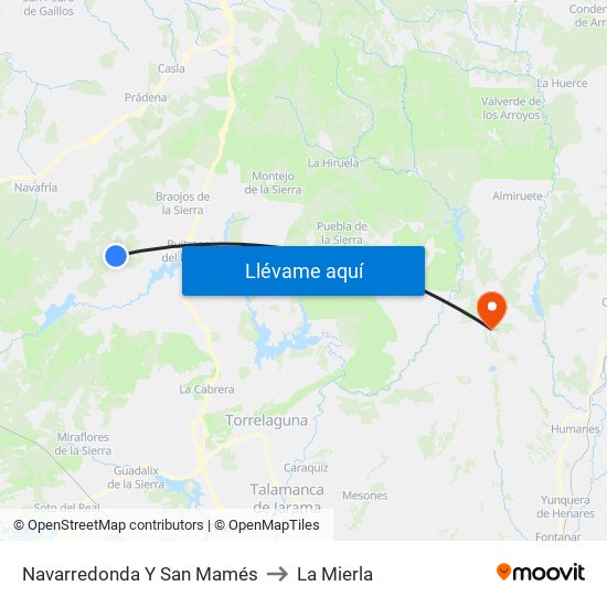 Navarredonda Y San Mamés to La Mierla map