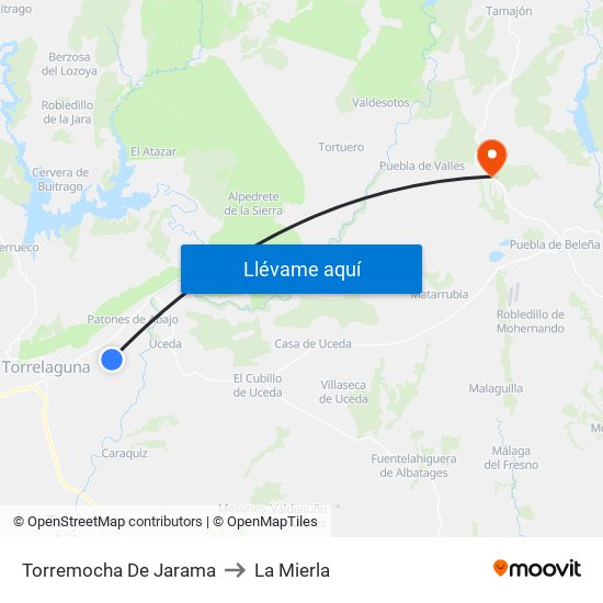 Torremocha De Jarama to La Mierla map