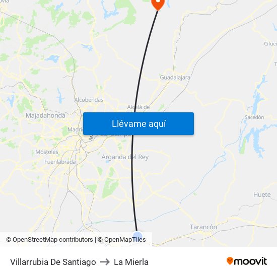 Villarrubia De Santiago to La Mierla map